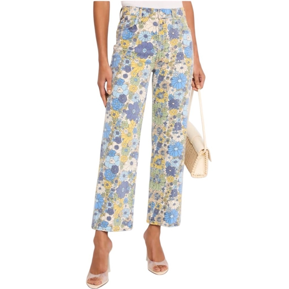 MOTHER The Rambler Zip Ankle jeans in Floral Patterned denim Jeans NEW